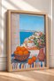 Coastal Town and Oranges from the Window Framed Painting Italy Poster Wall Decor Itn062 - 2