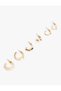 Stone Detailed 6-Piece Hoop Earring Set - 2