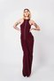 Button Detailed Sandy Burgundy Dress
