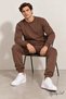 Men's Tracksuit Set Regular Fit Crew Neck 3 Threaded Yarn Sweatshirt and Jogger Pants - 2