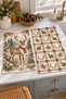 Woodland Deer Pine Tree Brown Cream Plaid Christmas Patterned 2-Piece Kitchen Towel Set 35X55 - 3