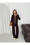 Zippered Contrast Stripe Detailed Wide Leg Knitwear Set Aw26Au0020 - 2