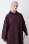 Hooded Belted Plum Trench Coat - 6
