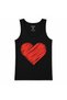 Scribbled Love – Red Hand Drawn Heart Graphic Print Men's Tank Top