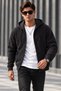 Men's Winter Regular Cut Thick 3-Yarn Hooded Zippered Sweatshirt Jacket with Fleece Inside - 7