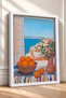 Coastal Town and Oranges from the Window Framed Painting Italy Poster Wall Decor Itn062 - 2