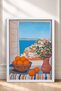 Coastal Town and Oranges from the Window Framed Painting Italy Poster Wall Decor Itn062 - 3