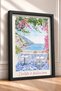 Begonvilli Terrace and Sea View Framed Painting Italy Poster Living Room Kitchen Wall Decor Itn083 - 2