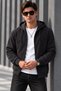 Men's Winter Standard Fit Regular Cut 3 Thread Fleece Lined Hooded Zipper Sweatshirt Jacket - 8