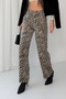 Women's Brown Patterned High Satin Trousers Nj203 - 7