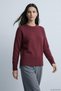 Crew Neck Oversize Knitwear Sweater 2521 Claret Red - 2