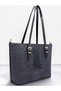 Black, Iguana Patterned, Bucket Model, Adjustable Strap, Women's Shoulder Bag - 4