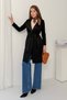 Women's Black Collar Detailed Belted Suede Trench Coat Nj212 - 4
