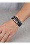 Men's 2-Piece Black Pu Leather Bracelet Set with Scorpion Figure Metal Plate Double Combination Accessory Blk99 - 2