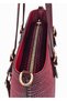 Burgundy, Iguana Patterned, Bucket Model, Adjustable Strap, Women's Shoulder Bag - 6