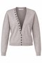 7079 Women's V-Neck Button Detailed Long Sleeve Wool Knitwear Cardigan Beige
