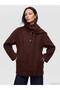 Özmarka New Season Brown Scarf Oversized Women's Cashmere Coat