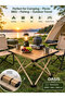 Portable Foldable Camping Table, Lightweight Aluminum Outdoor Table with Anti-Slip Feet, Compact Picnic Table for Camping, Hiking, Fishing, Beach & BBQ (22 × 16 × 16 cm)