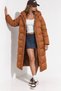 Women's Hooded Long Seasonal Tan Puffer Coat - 4