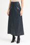 Premium Synthetic Leather Front Zippered Maxi Size Skirt - 3
