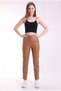High-Waisted Leather Trousers-Carrot/Front Pleated - 2