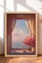 Sea and Sailboats View from the Window Framed Painting Italy Poster Wall Decor Itn110