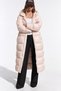Women's Hooded Long Seasonal Beige Puffer Coat - 2