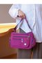 Women's Bag - Fuchsia Color Multi-Compartment Hand and Shoulder Bag - 2