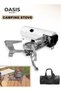 Portable 2600W Butane Camping Stove, Folding Stainless Steel Gas Burner with Blue Flame, Carrying Bag, White, for Camping, Hiking, Picnics, RV Trips & BBQ
