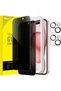 Privacy Screen Protector for iPhone 15, 2+2 Pack