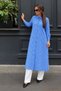 Women's Stylish Buttoned Navy Blue Striped Blue Shirt - 4