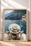 La Dolce Vita Hat and Floral Dress Framed Painting Italy Poster Wall Decor Itp001 - 3