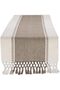 Dobby Stripe Woven Table Runner, 13x72, Brown