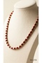 Women's Burgundy Cube Beaded Gold Color Necklace 42 cm Adjustable Matte Crystal Necklace