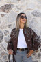 Brown Nubuck Premium Stone Embroidered Jacket - 2