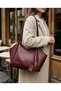 Burgundy and Gold Accent Shoulder Bag—Women's Casual and Chic Clutch Bag, 30x21 cm, CANEDR08