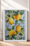 Green Leafed Lemons on Tile Floor Framed Painting Italy Poster Living Room Kitchen Wall Decor Itn117 - 3