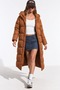 Women's Hooded Long Seasonal Tan Puffer Coat - 6