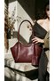 Burgundy and Gold Accent Shoulder Bag—Women's Casual and Chic Clutch Bag, 30x21 cm, CANEDR08 - 2
