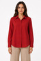 Long Sleeve Shirt with Buttons, Classic Collar, Suitable for Casual and Office Wear - Red - 4