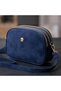 Women's Navy Blue Nubuck Shoulder Bag with 3 Compartments and Gold Accents—Casual Crisscross Straps Bag CANEDR08 - 2