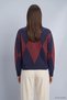 Buttoned Diamond Pattern Sweater 2540 Laci - 4