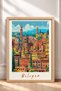Bologna Towers and City Silhouette Framed Painting Italy Poster Living Room Kitchen Wall Decor Itp010 - 3