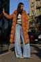Women's Hooded Long Stylish Tan Coat - 4