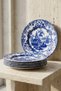 Old Town Blue 6-Person 25 cm Special Design Premium Porcelain Serving Plate with Blue Floral Painting Pattern - 3