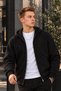 Men's Fleece-Lined, Pilling-Resistant, Full-Zip, Zippered Pocket, Hooded Black Sweatshirt Jacket - 6