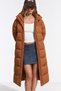 Women's Hooded Long Seasonal Tan Puffer Coat