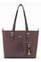 Brown, Iguana Patterned, Bucket Model, Adjustable Belt, Women's Shoulder Bag