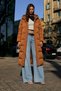 Women's Hooded Long Stylish Tan Coat - 3