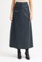 Premium Synthetic Leather Front Zippered Maxi Size Skirt - 4